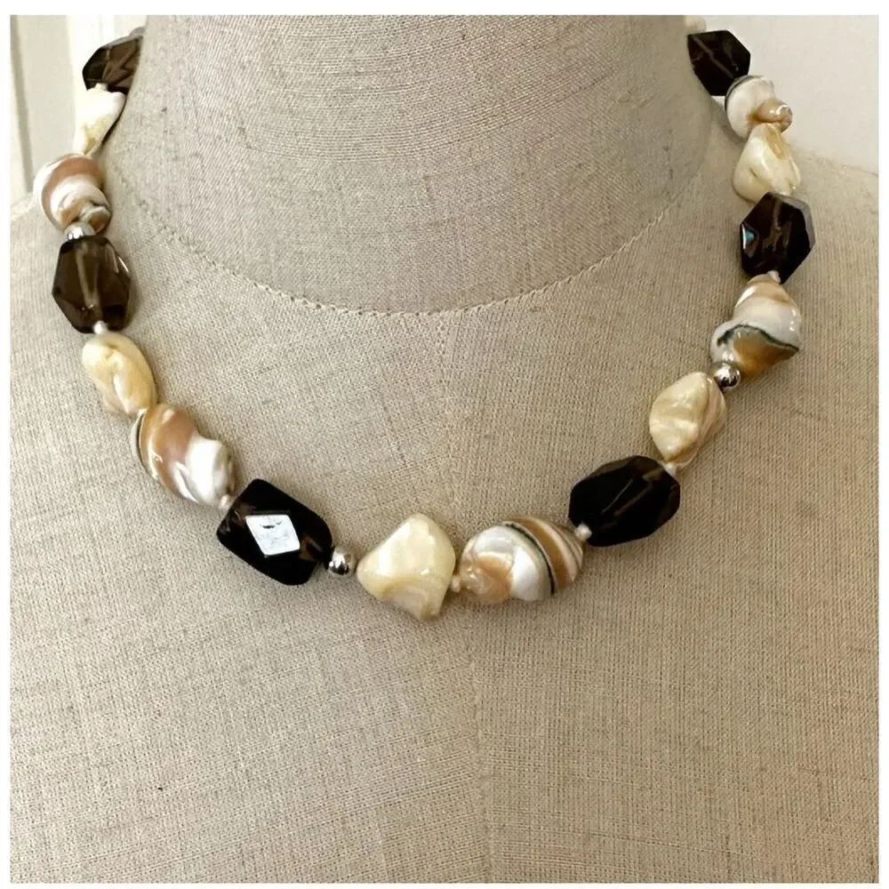 Abalone Sterling silver chunky necklace